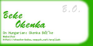 beke okenka business card
